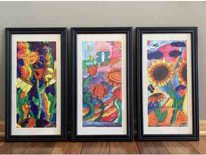 Set of 3 Framed Art Pieces by EHSI Students