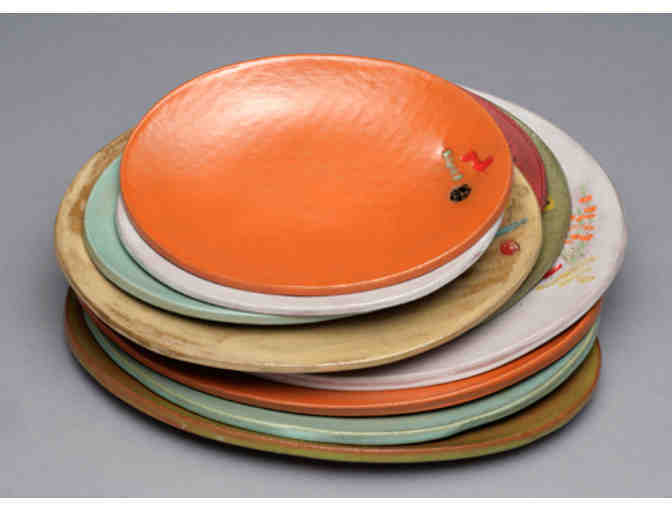 Set of 6 Handmade Ceramic Plates from the Studio of Lisa Neimeth