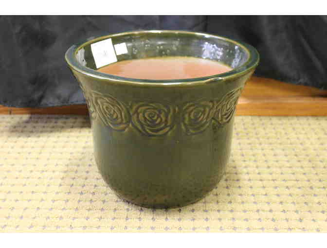 Iron Plant Stand and Ceramic Planter