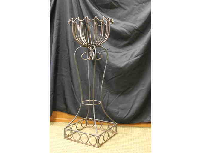 Iron Plant Stand and Ceramic Planter