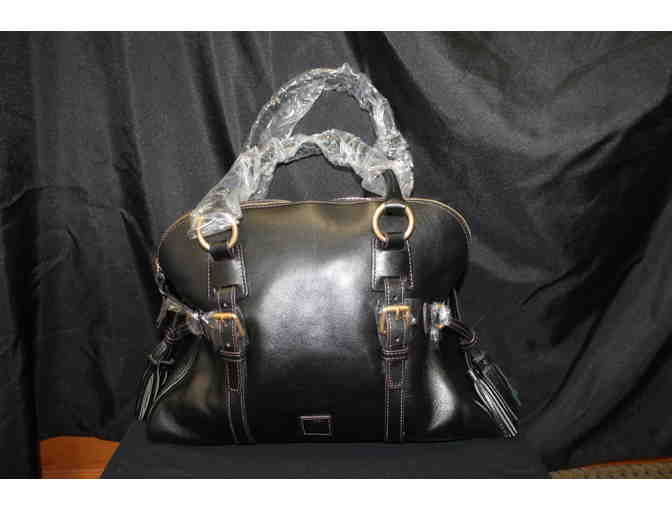 Dooney & Bourke Domed Black Leather Satchel