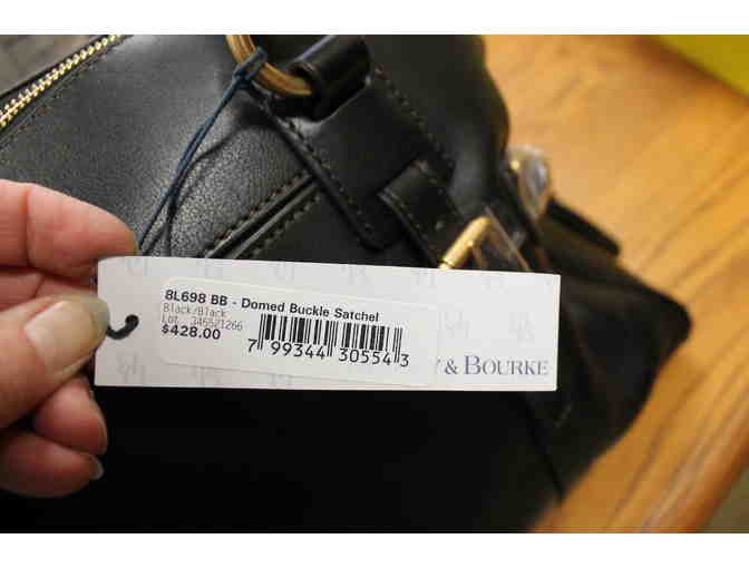 Dooney & Bourke Domed Black Leather Satchel