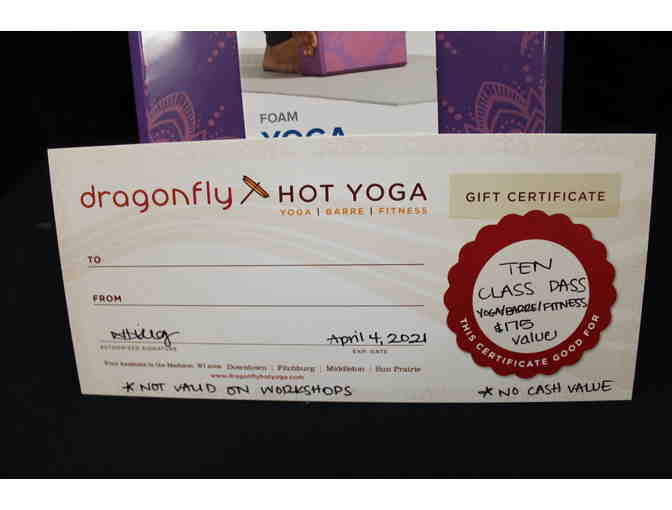 Dragonfly 10 Class Pass and Yoga Block