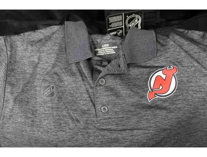 Will Butcher Autographed NJ Devils Hockey Duffle Bag and Men's Polo Shirt