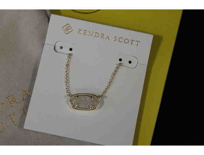 Elisa Gold Pendant Necklace in Iridescent Drusy