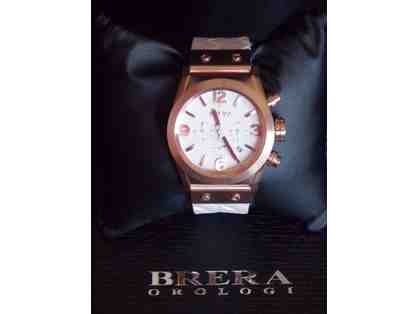Rose Gold and Woven Strap Brera Watch