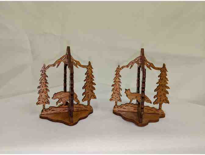 Handmade 3D Wooden Ornaments - Set of 4 (Bird, Duck, Bear & Fox)
