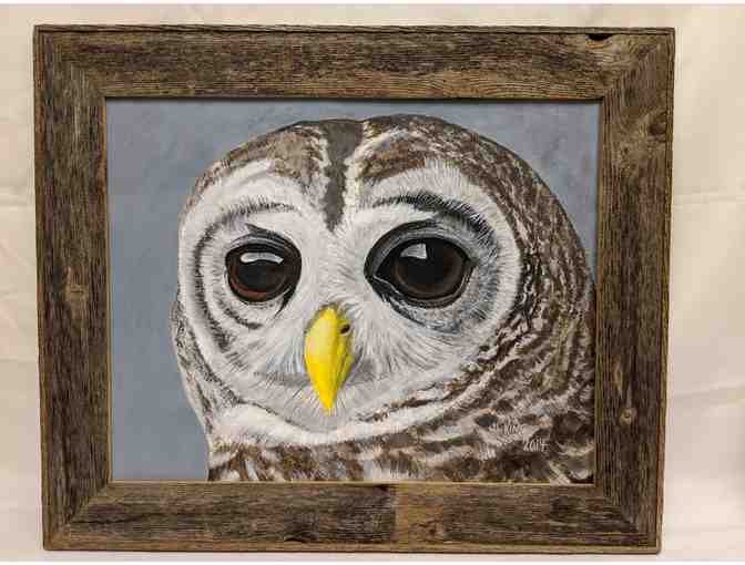 Acrylic Owl Painting by John L King - Photo 1