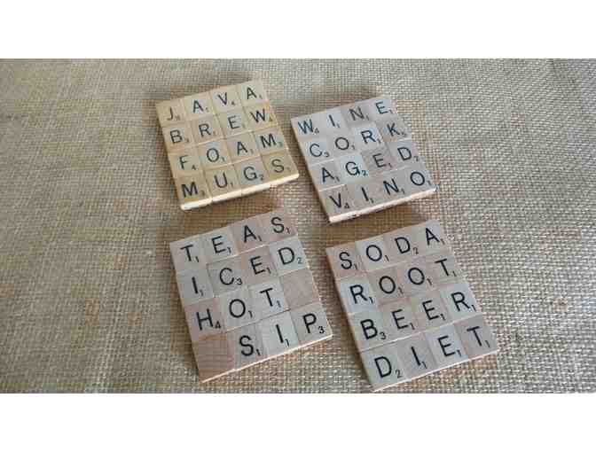 6th Grade Scrabble Coasters, Set of 4