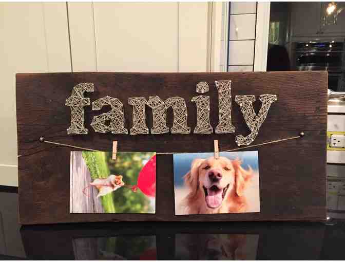 4th Grade - 'Family' String Art on Reclaimed Barn Wood