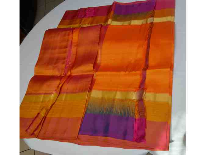 Stunning Fall Colors in Pure Silk Saree