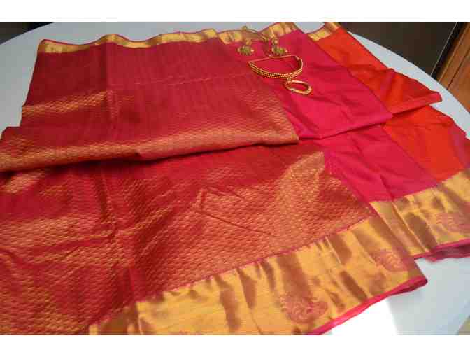 Apoorva Silk in Orange Color Saree - Photo 3