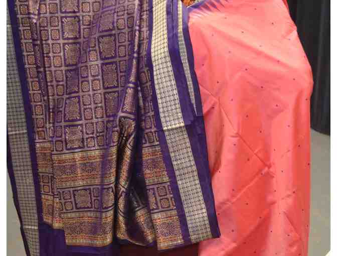 Lotus Pink and Purple Orissa Silk Saree