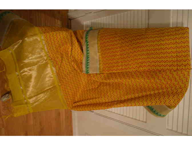 Authentic Bengal Cotton in Yellow Saree