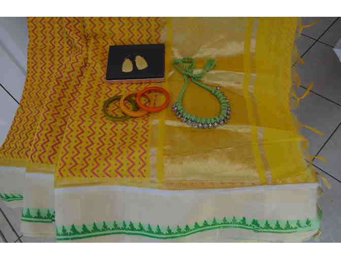 Authentic Bengal Cotton in Yellow Saree