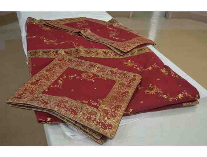 Bed set - Red Raw Silk