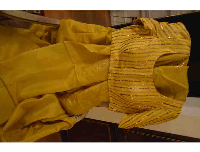 Raw Silk Saree in Mustard Color