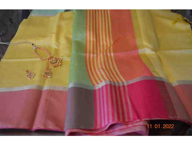 Yellow/Red Silk Cotton Saree