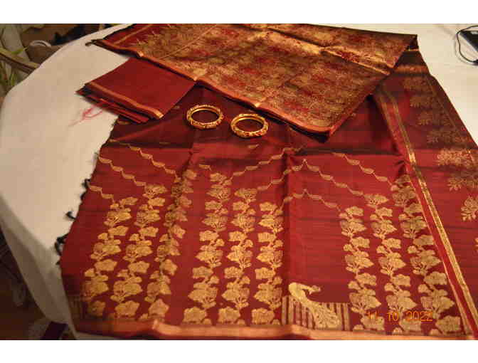 Maroon Pure Silk Saree