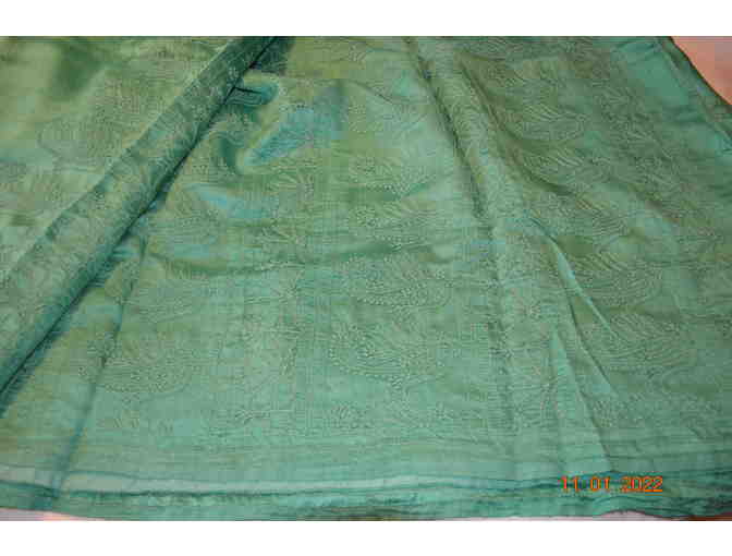 Green Silk with Embroidery Saree