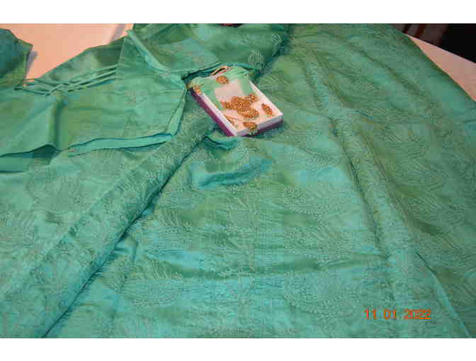 Green Silk with Embroidery Saree