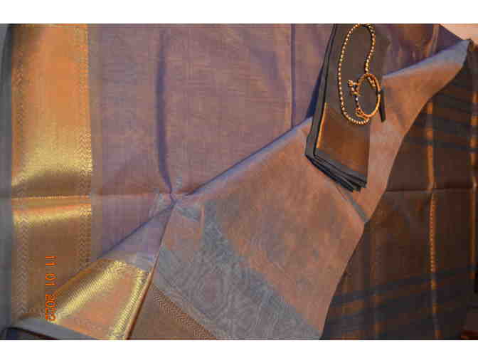 Steel Grey Silk Cotton Saree