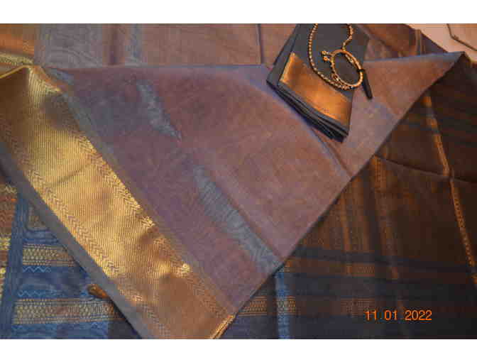 Steel Grey Silk Cotton Saree