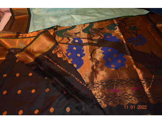 Pista Green Soft Silk Paithani Saree