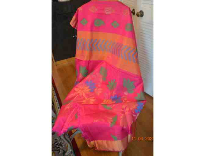 Soft Silk saree in shocking pink color with thread & zari work