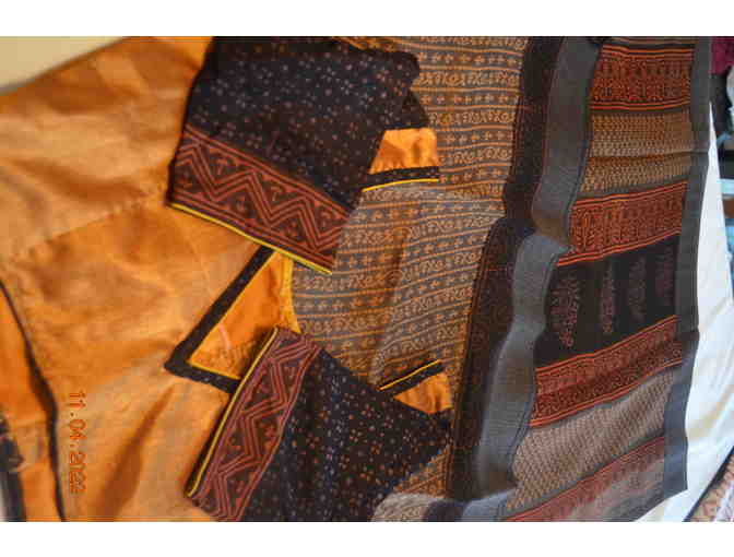 Gray and Black cotton blend saree