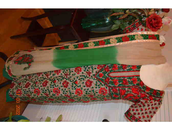 Salwar Suit - Green Red Phulkari - 38