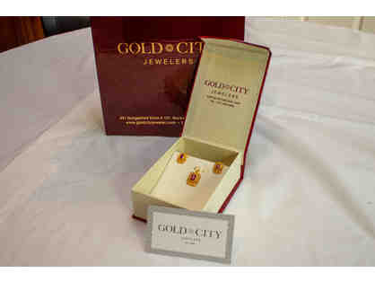 22K Gold Earrings and Pendant set with Ruby