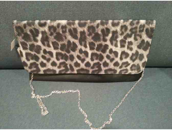 Envelope purse in leopard print/black
