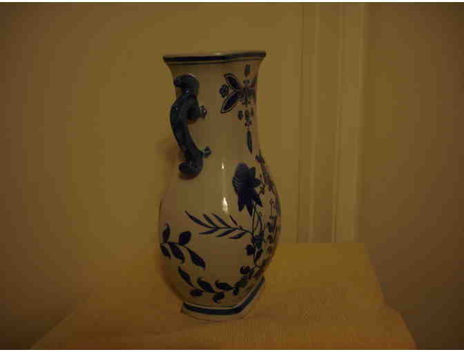 Baum Bros. Blue and White floral vase