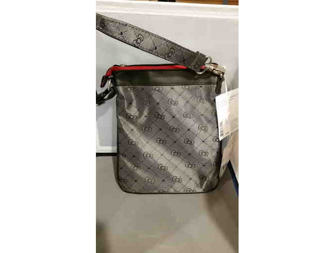 Hello Kitty -- Crossbody Purse Black/Silver trimmed with Red