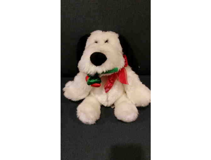Love Fest Valentine Love Puppy Plush with Red and Green Rose