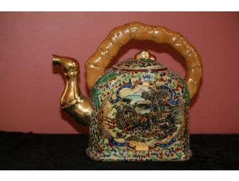Vintage Royal Satsuma Style Hand Painted Gilded Teapot