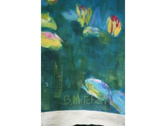 Original Artwork: Water Lily Scene - Oil on Canvas, Betsy Mitchell