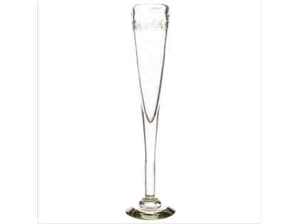 Set of 4 Jan Barboglio Champagne Flutes and a bottle of Mumm Cuvee