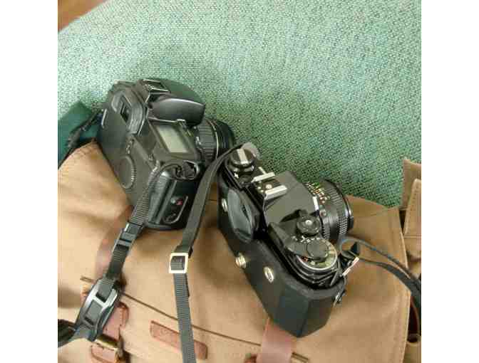 Canon Film Camera Collection with Vivitar Lenses, Kattee Bag