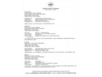 Concert Tickets for Camerata Pacifica