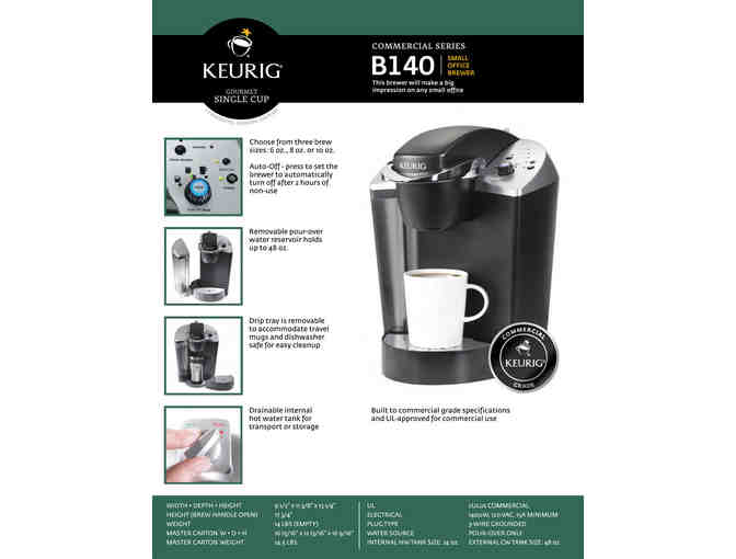 Keurig Single Cup Commercial Brewing System  Model B140 Brewer