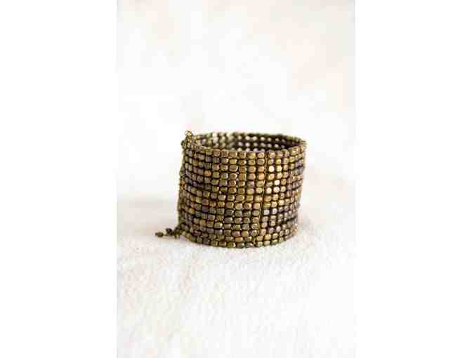Handmade beaded cuff bracelet