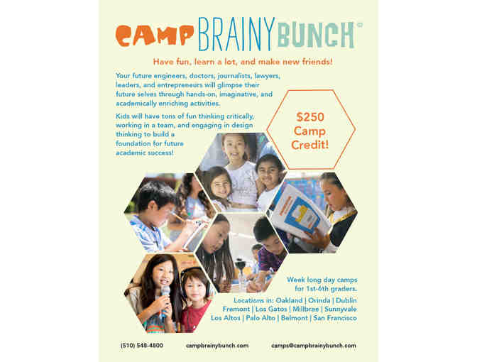 $250 credit toward Camp Brainy Bunch!