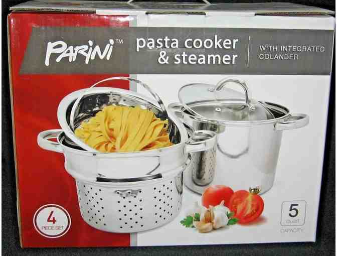 Parini Pasta Cooker & Steamer With Integrated Colander 4 Piece Set 5-Quart (1 of 2)