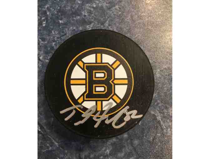 Official Trent Frederic (Boston Bruins) Autographed Puck