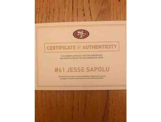 Authentic San Francisco 49ers Limited Edition Signed Football by #61 Jesse Sapolu