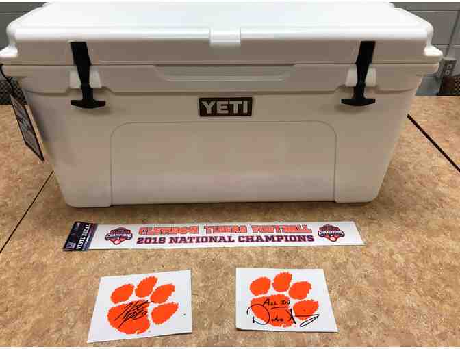 Yeti 65 Cooler With CLemson Autographed Stickers
