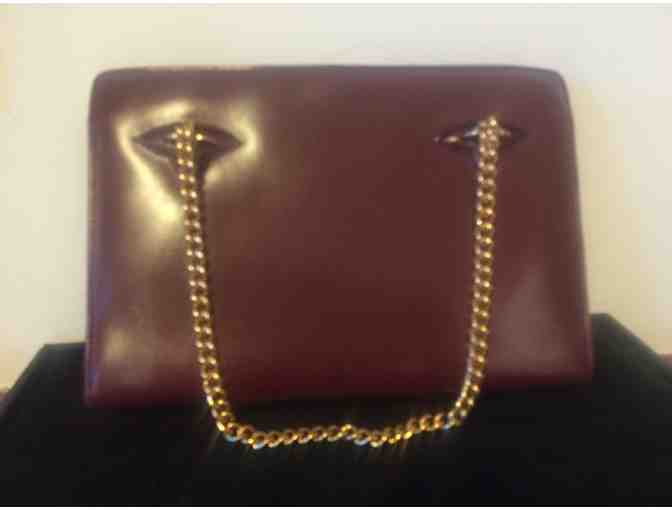 1 Vintage Leather Burgundy Gucci Shoulder Bag - Photo 2