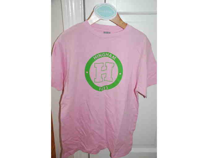 Youth Girl's Pink & Green Hingham Short Sleeve Shirt by Town Pride Apparel